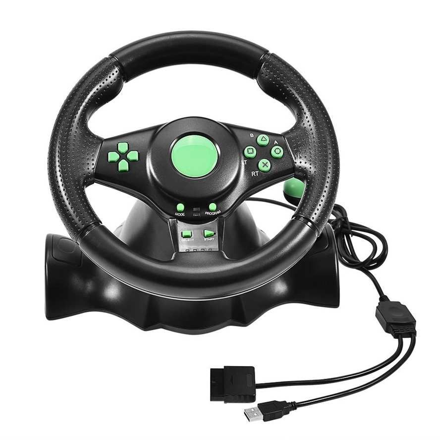 Vibration Gaming Steering Wheel 4 in 1 for PC, XBOX 360, PS3 and PS2