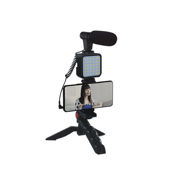 Vlogging Kit With Tripod LED Video Light And Phone Holder